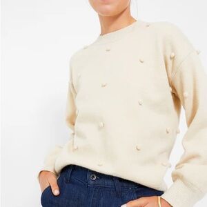 Elegant Cream Pom-Pom Sweater